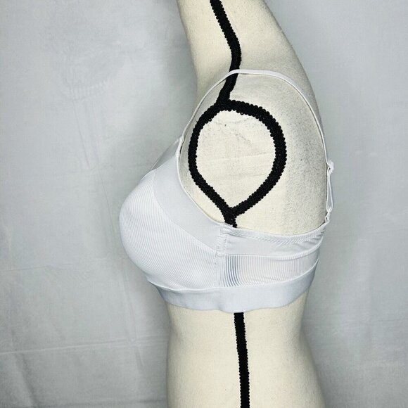 IZOD Women’s Padded Adjustable Strap White Bra Size 38C Ribbed Fabric - Picture 5 of 7
